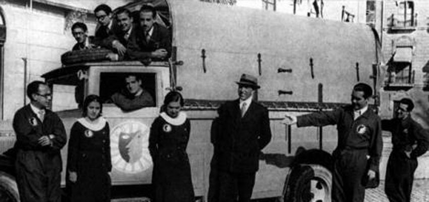 La Barraca de García Lorca regresa hoy, 73 años después, a Ayerbe, protagonizada por nuestros actores europeos